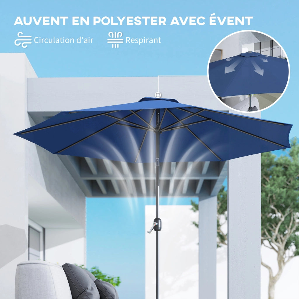 Ombrellone da giardino inclinabile ? 3 m ¨C zephmum ¨C blu metallo poliestere