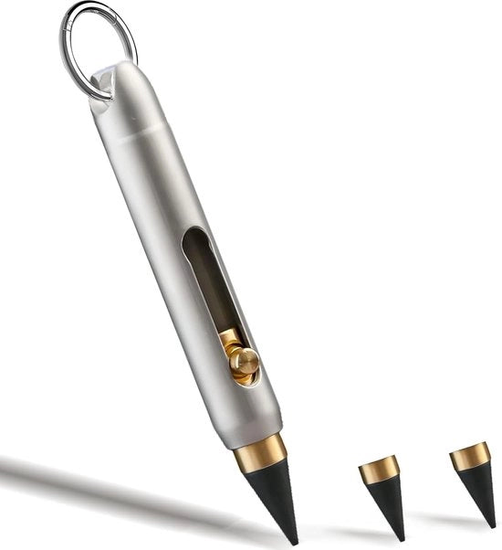 Penna a Inchiostro Metallizzato Senza Limiti Permanente Scrittura - Stilografica a Titanio Miniatura Portatile - Pastello per Scuola-Ufficio - Strumento di Scrittura Duraturo da Inviare