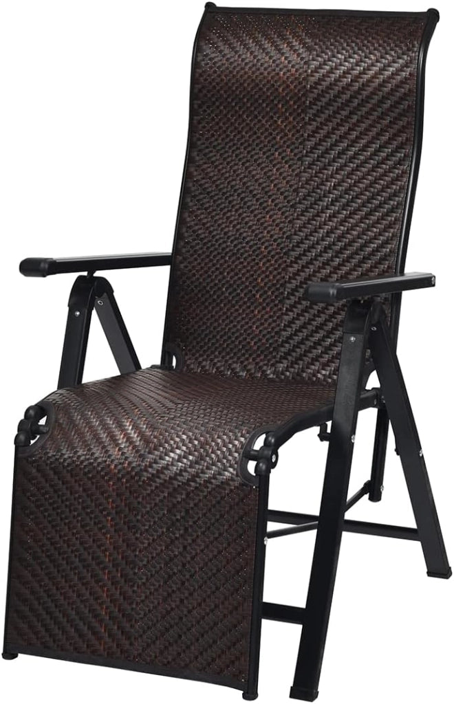 Sedia a sdraio pieghevole, set da 2 pezzi, sdraio da giardino, schienale regolabile, sdraio da campeggio, sdraio relax in rattan, portata fino a 113 kg, pieghevole 151,5 x 59 x 75 cm