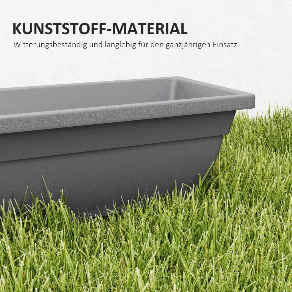 VASI Set da 5 pezzi in plastica grigio 59x21x16 cm impilabili
