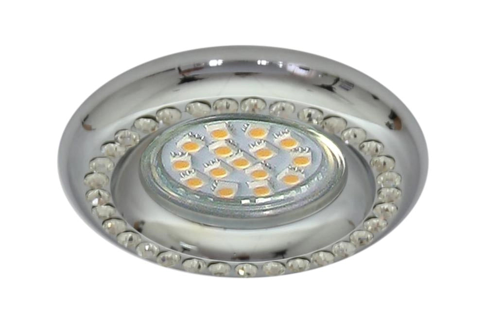 Plafoniera rotonda cromata con cristalli 1xGU10 Candellux