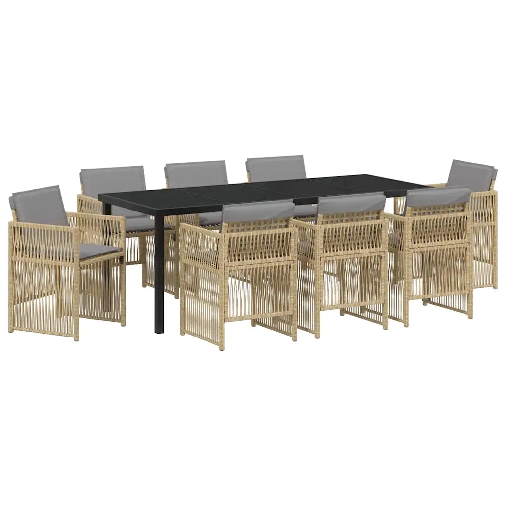 Set da Pranzo per Giardino 9 pcs Beige 3380672