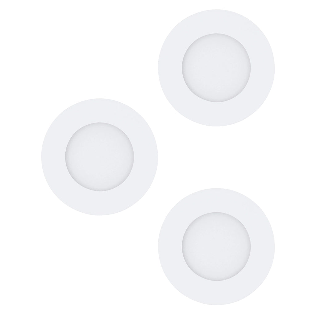 Faretto Ad Incasso Moderno Fueva 1 In Metallo Bianco 3 Luci Led 2,8W 3000K