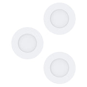 Faretto Ad Incasso Moderno Fueva 1 In Metallo Bianco 3 Luci Led 2,8W 3000K