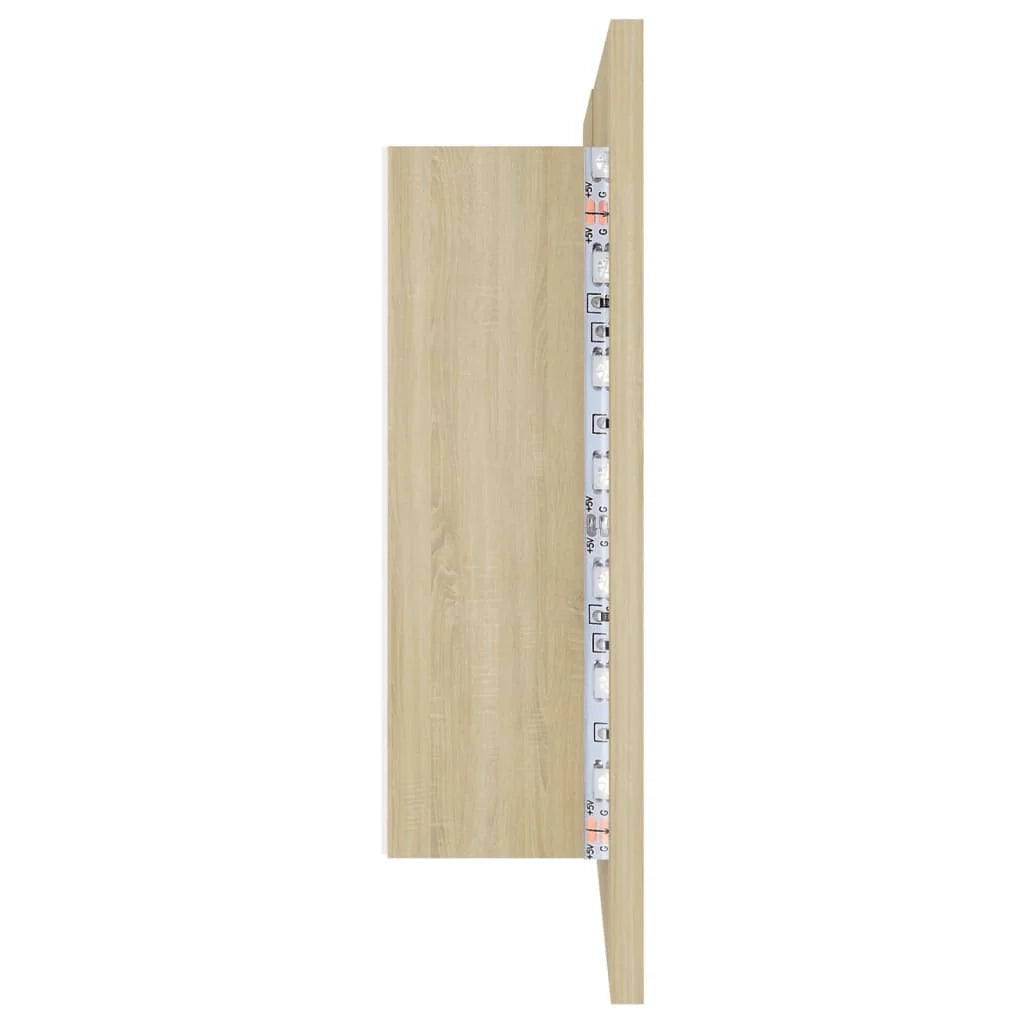 Mobiletto a specchio da bagno a LED 80 x 12 x 45 cm acrilico rovere 02_0006748