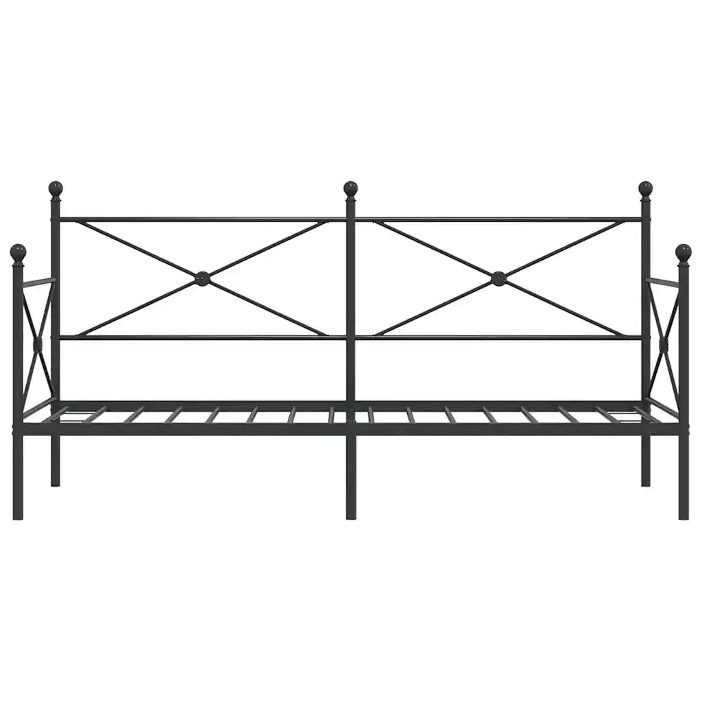 Dormeuse senza Materasso-Divano Letto-Struttura Letto Nero 80x200 cm in Acciaio