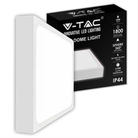Luce a cupola a LED da 18 W 6500k quadrati, cornice bianca IP44