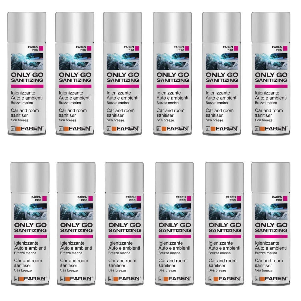 Faren only go sanitizing spray igienizzante per auto e ambienti 200 ml 12 pezzi