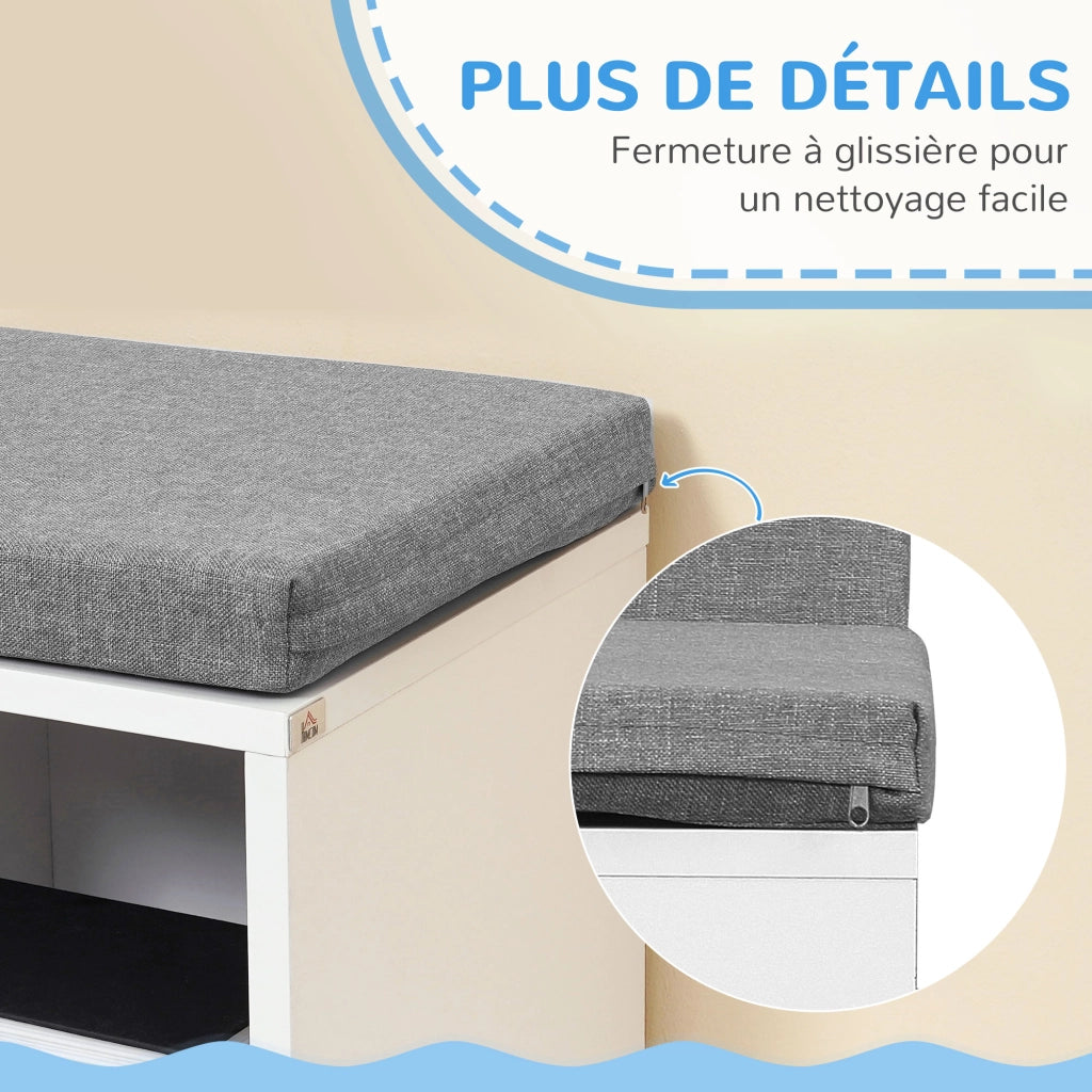 Libreria con panca ¨C zephmum ¨C 108x30x60 cm bianco grigio