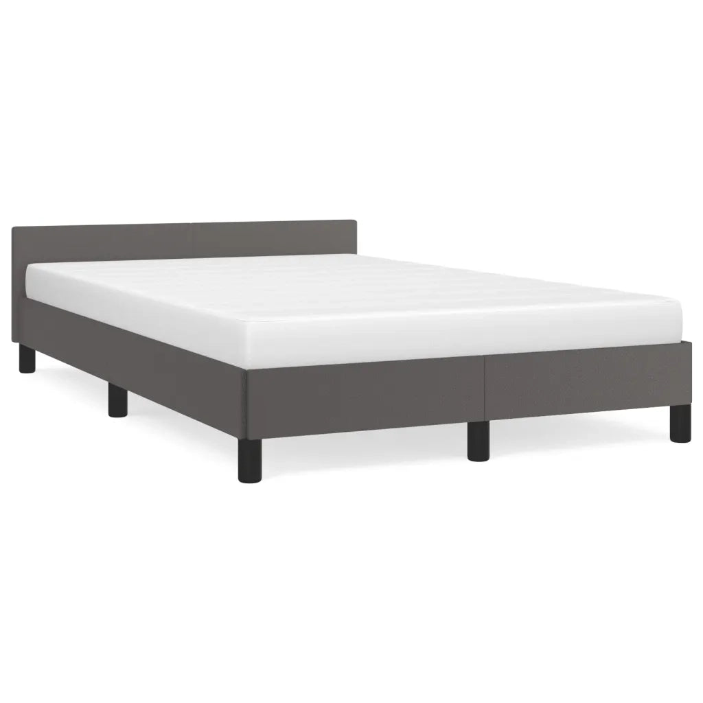 Letto matrimoniale | Letto per adulti | Giroletto senza Materasso Grigio 120x190 cm Similpelle