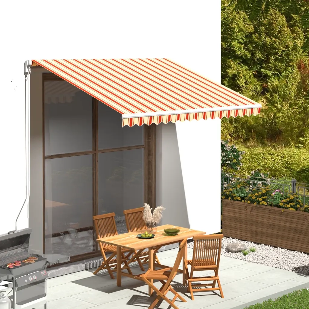 Tessuto Ricambio per Tenda da Sole Giallo e Arancio 3,5x2,5 m 312016