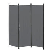 Paravento Huesca a 3 Pannelli Separé con Struttura Pieghevole (LxA) 150 x 171 cm - Grigio Scuro [en.casa]