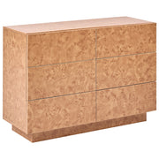 Cassettiera con 6 cassetti in truciolato con gambe in legno di gomma chiaro soggiorno moderno