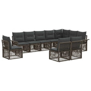 Set Divano da Giardino 10 pcs Grigio polyrattan 3434858
