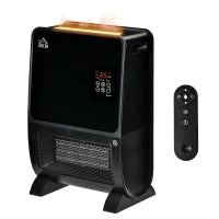 Stufa Elettrica 2in1 con Umidificatore, Luce LED 3 Colori, Timer e Telecomando, 33x21x49.5 cm, Nero