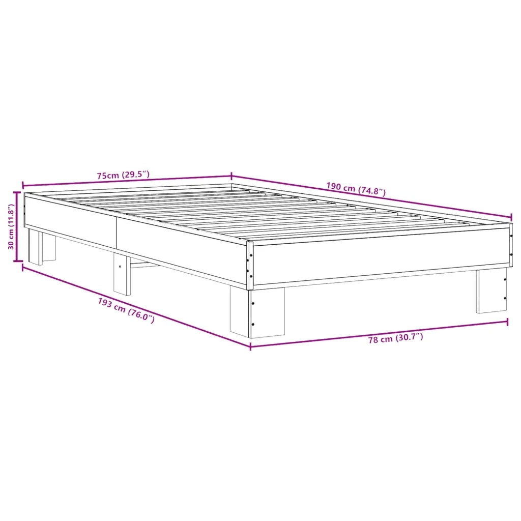 Giroletto Rovere Fumo 75x190 cm in Legno Multistrato e Metallo