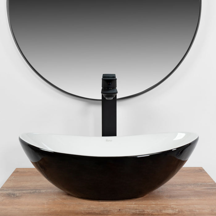 Lavabo Da Appoggio Rea Royal Mini Black White