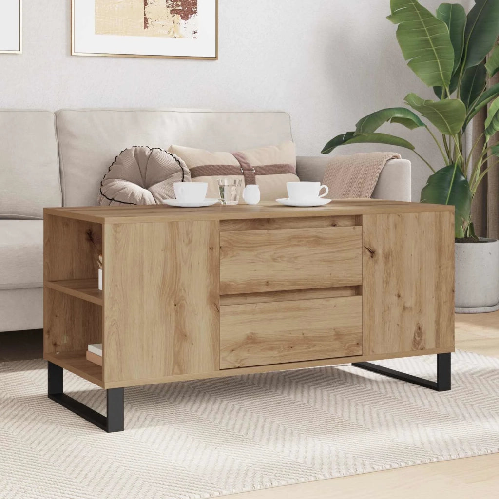 Tavolino da salotto Rovere artigianale 102 x 44,5 x 50 cm