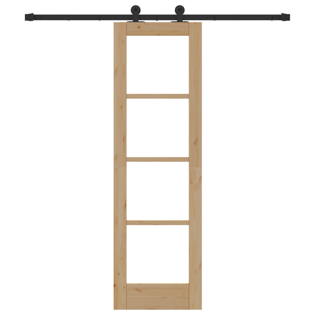 Porta scorrevole  con set di hardware 'ORKDAL'Legno massello e vetro