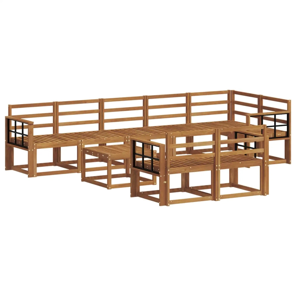 Set di divani da esterno 9 pcs Naturale