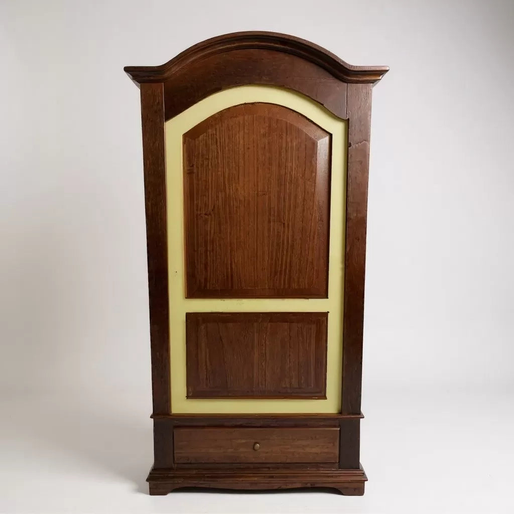 Armadio arte povera 1 porta legno noce foglia oro 96x56x196h - Mobili 2G