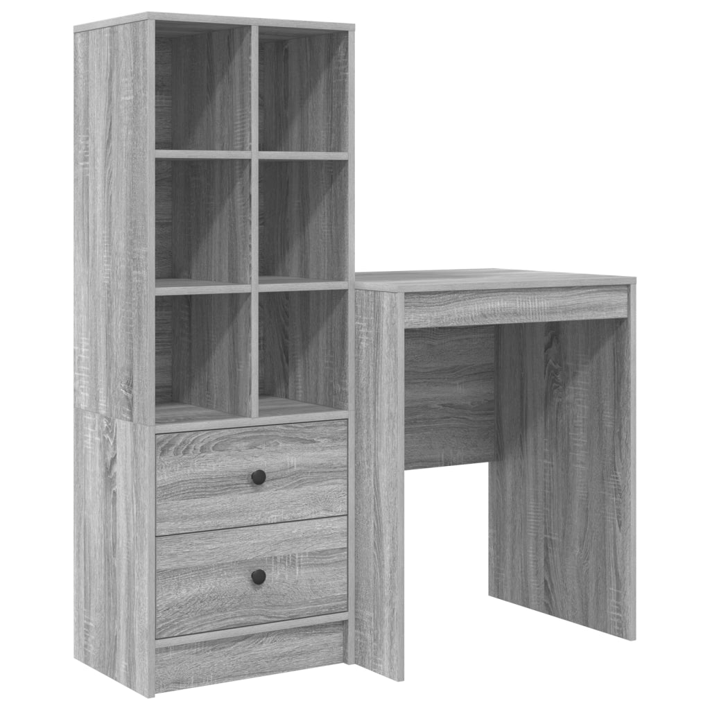 Scrivania con Archivio Grigio Sonoma Legno Ingegnerizzato