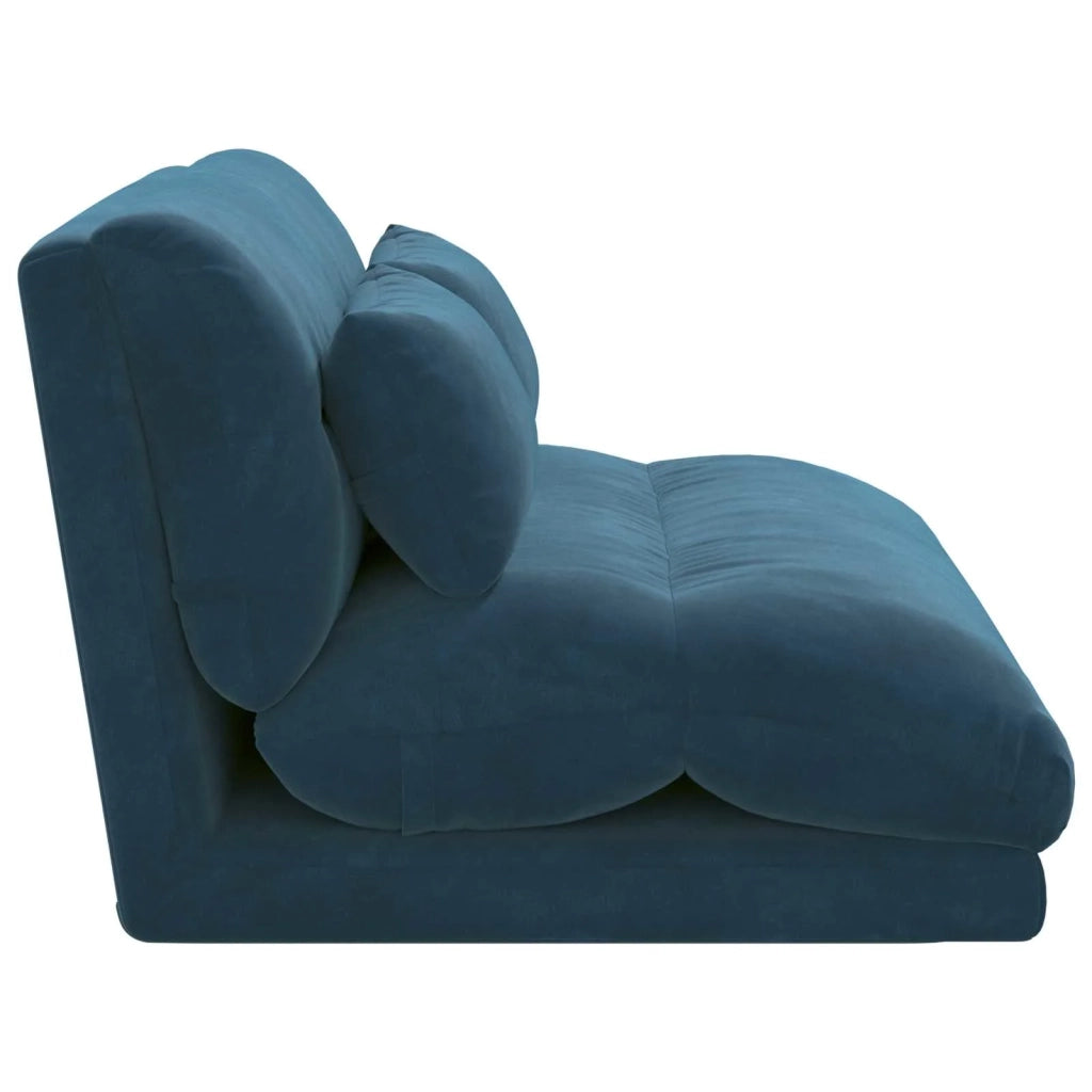 Sedia a pavimento regolabile Blu Velluto