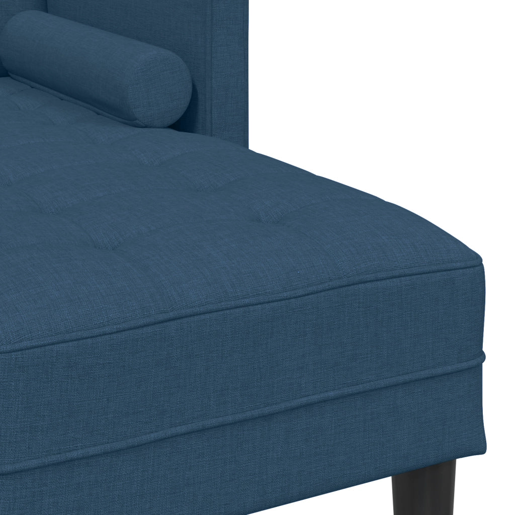 Divano L-Shaped 3 Posti Blu 160 cm Tessuto