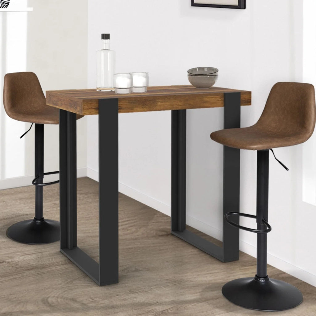IDMarket - Tavolo da bar PHOENIX, legno scuro, effetto invecchiato e nero, 90 cm