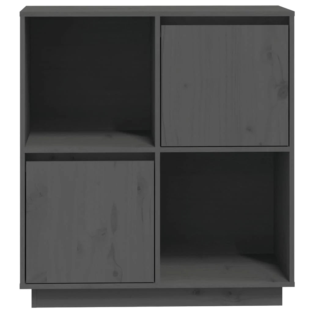 Buffet credenza cassettiera armadio mobile contenitore organizer per cucina soggiorno salotto 74 x 35 x 80 cm legno massello di pino grigio 02_0031803