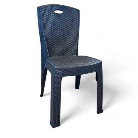 Sedia impilabile Paris in plastica effetto rattan ? 38x36x88 cm ? Colore antracite