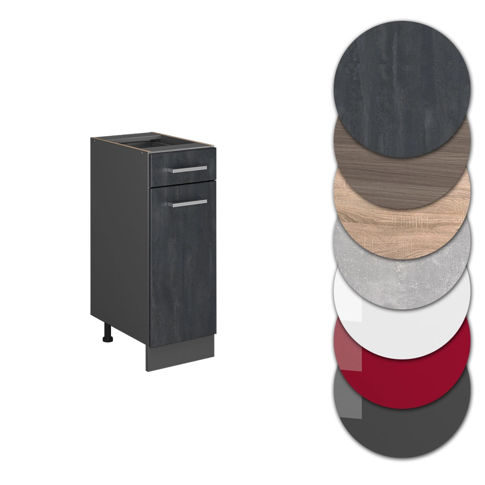 Vicco Mobiletto base per cucina Calcestruzzo nero 30 cm PL Rovere