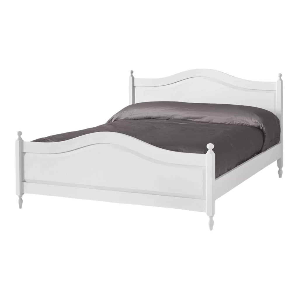 Letto matrimoniale classico shabby bianco 175x212x112 (6073) - Mobili 2G