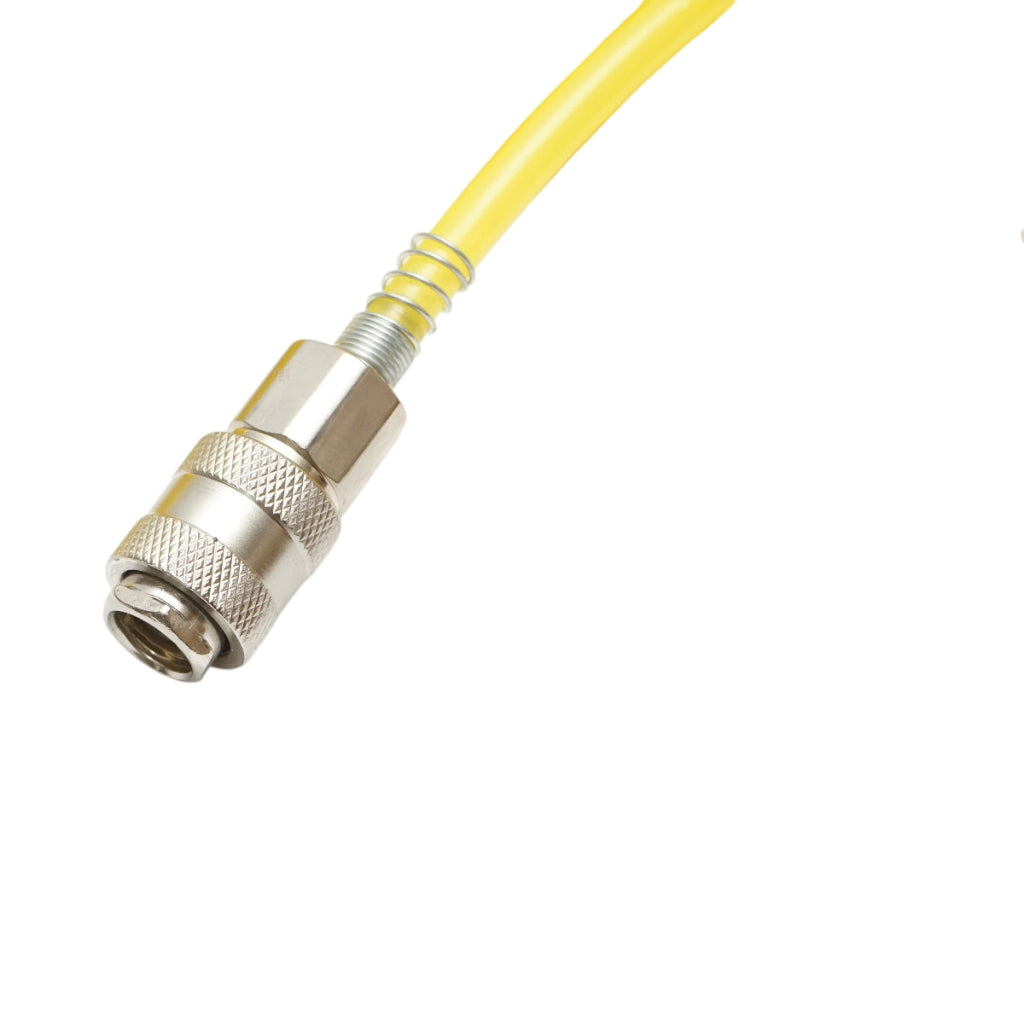 Tubo flessibile per aria compressa a spirale 15m, Ø 5mm, attacco rapido 1/4 Crownman