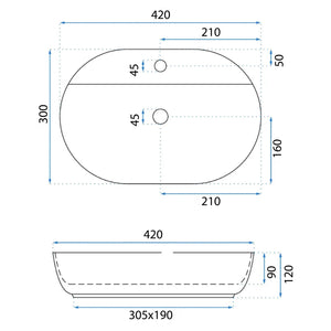 Lavabo Da Appoggio Rea Aura 42