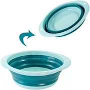 Bacino di Lava a Forma Rotonda Multifunzionale: Cestino di Lava Silicone Collapsabile per Lavanderia Esterna Viaggio Campeggio Escursione