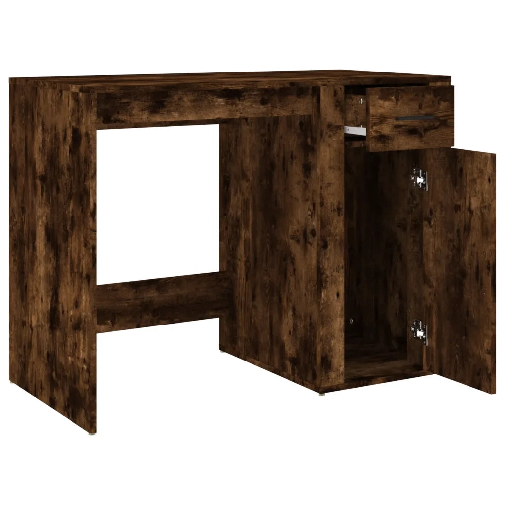 Scrivania Rovere Fumo 100x49x75 cm in Legno Multistrato 816789