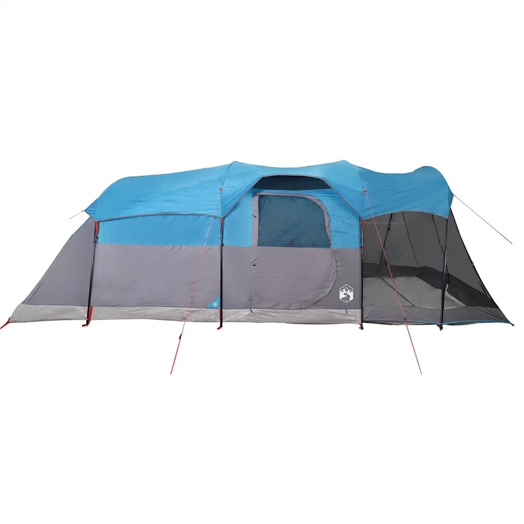 Tenda Familiare a Tunnel per 8 Persone Blu Impermeabile 94786