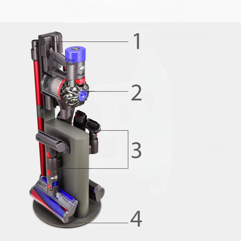 Supporto in Acciaio al Carbonio per Aspirapolvere compatibile con Dyson V6–V15 – Altezza 74 cm, Montaggio Facile