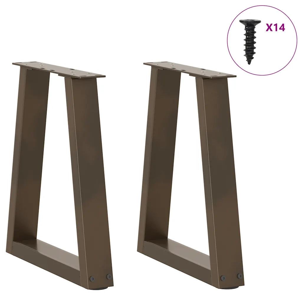 Gambe per Tavolino da Caffè a Forma di V 2 pz Acciaio Naturale 38x(42-43,3) cm Acciaio 4012547
