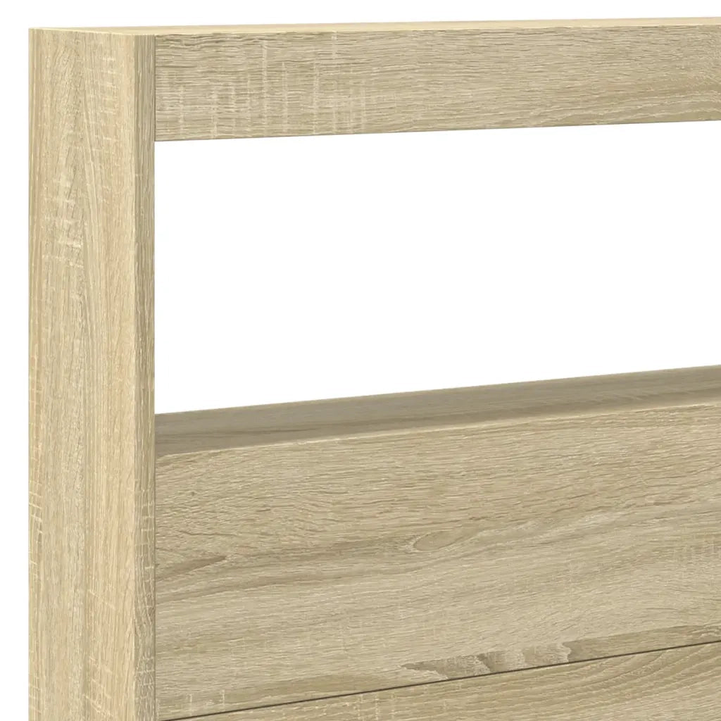 Testiera con Contenitore a LED Rovere Sonoma 220x17x102 cm