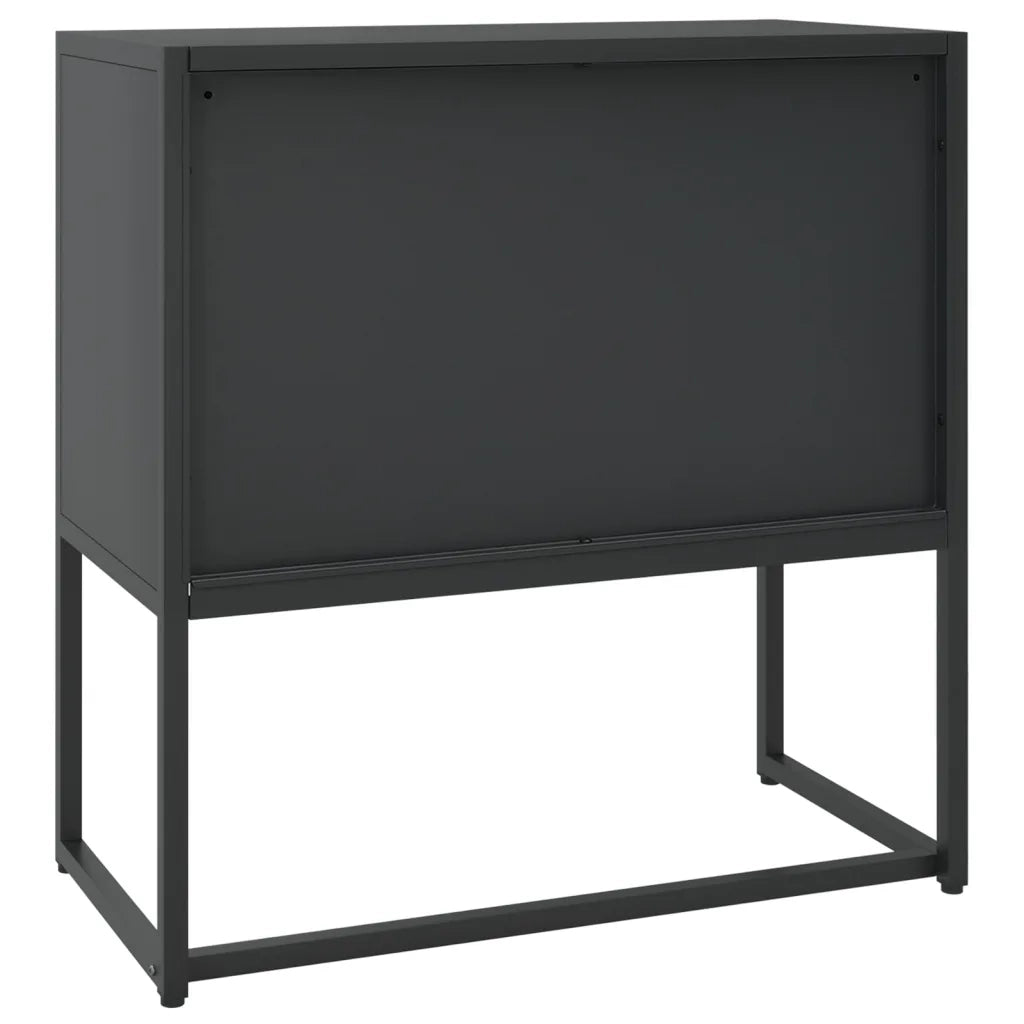 Credenza | Madia | Buffet da pranzo | Armadio da pranzo Nera 75x35x75 cm in Acciaio