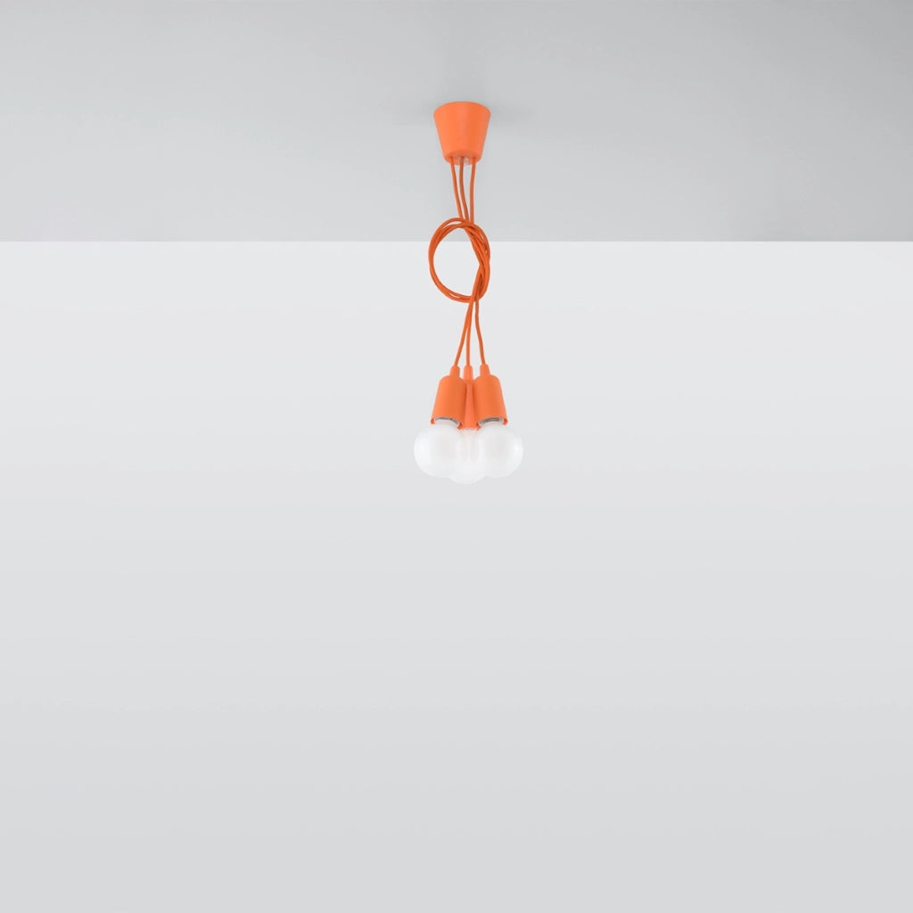 Lampada a sospensione DIEGO 3 arancione
