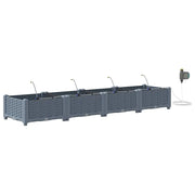 Fioriere | Cassetta per fiori | Vaso da giardino 4 pz Grigio Chiaro 160 x 40 x 22 cm Plastica