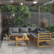 Set Divani da Giardino 6 pz con Cuscini in Massello di Acacia	 cod mxl 37809