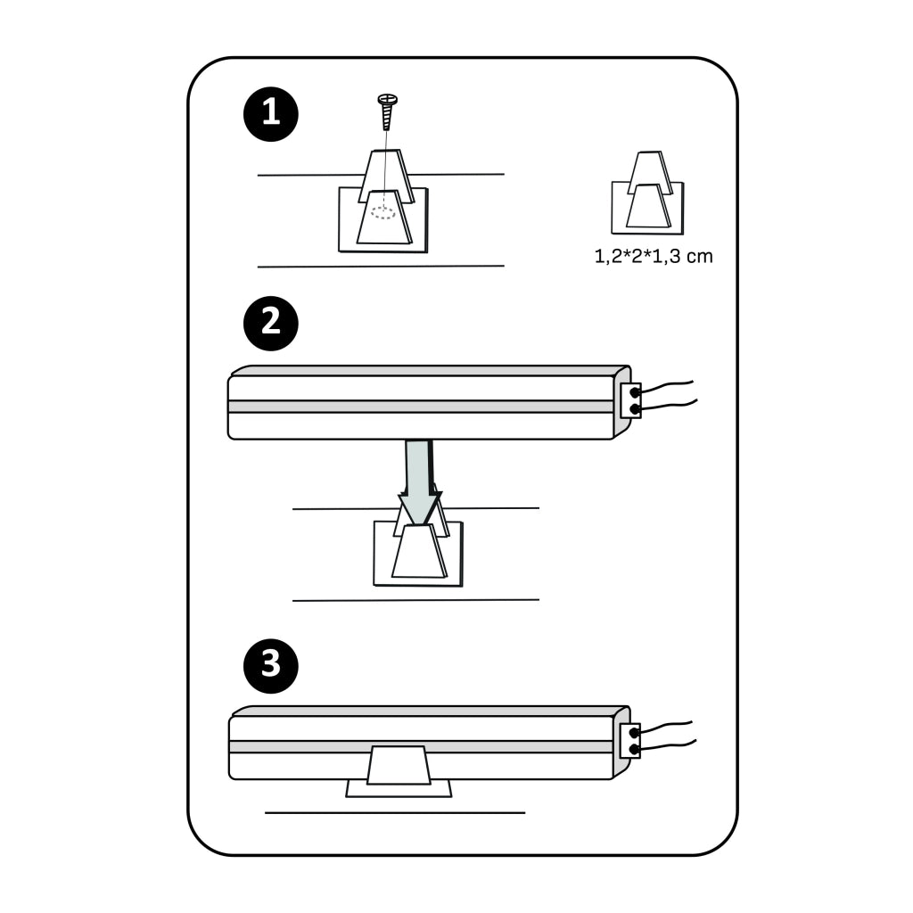 Set 5 clip fissaggio per striscia LED Neon Polux 316448