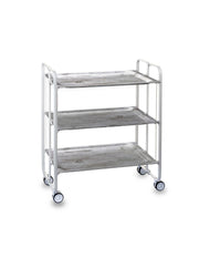 Carrello da cucina pieghevole bianco con ruote BAUHAUS 3 ripiani