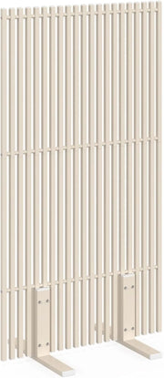 Schermo Perforato per Esterni Decorativo Claustra 80 x 150 cm Beige lamelle Verticali in Metallo