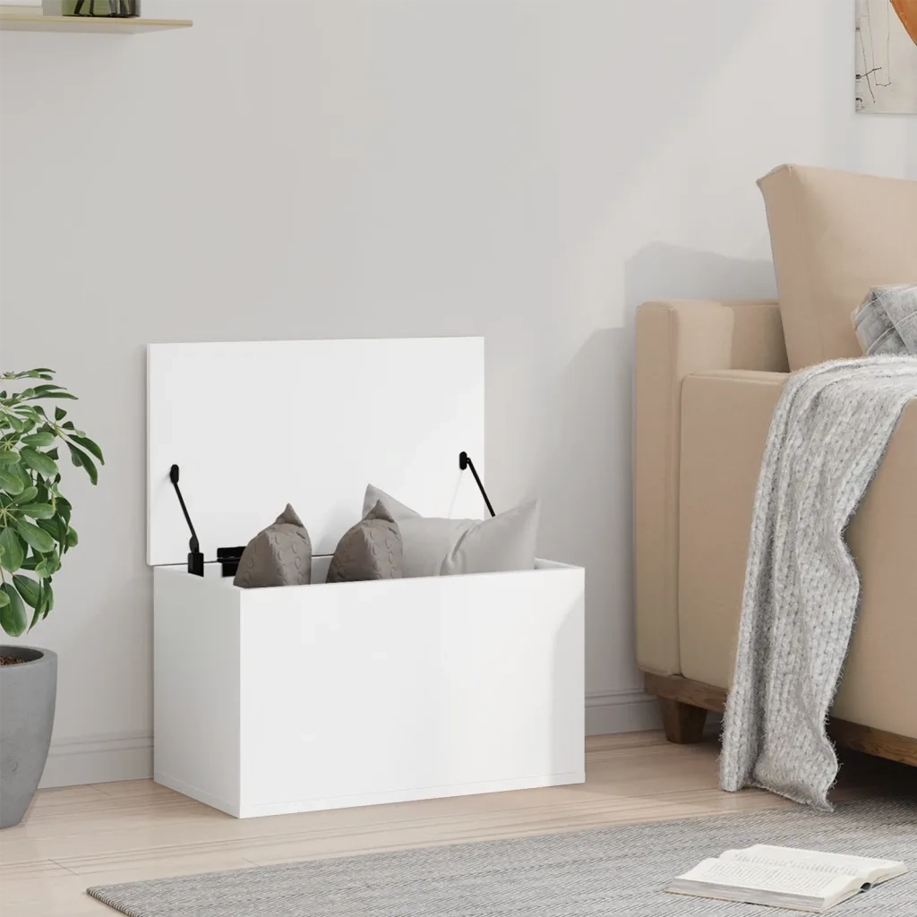 vidaXL Contenitore Portaoggetti Bianco 60x35x35 cm in Truciolato