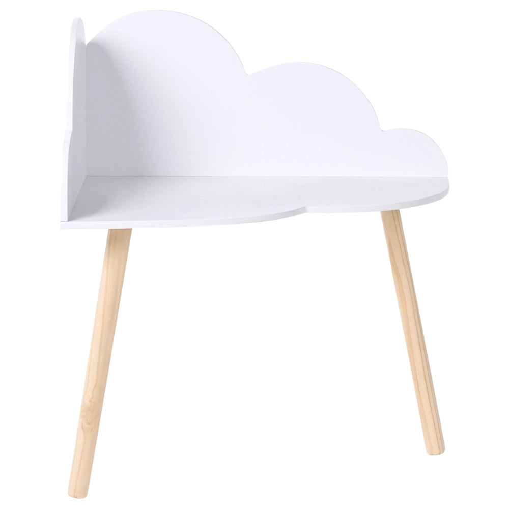 Set angolare per bambini a 1 posto con tavolo e sedia in MDF bianco con motivo a nuvole in legno di pino Elegante camera per bambini Nursery